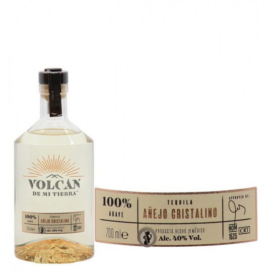Tequila Anejo Cristalino Volcan Tequila Wine Grands Bourgognes